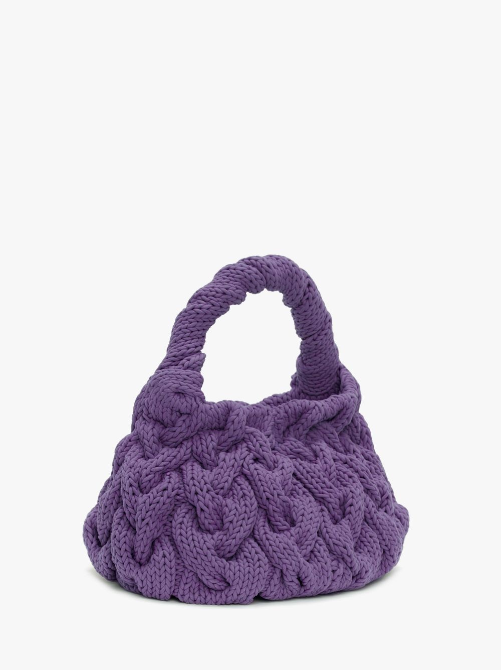 CABLE KNIT BAG - KNITTED TOP HANDLE BAG - 2