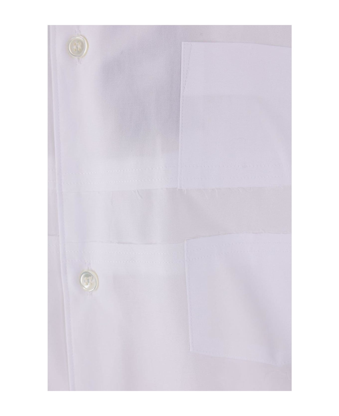 Cut-out Curved Hem Shirt - 3