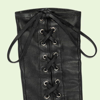 GUCCI Leather fingerless gloves with corset lacing outlook