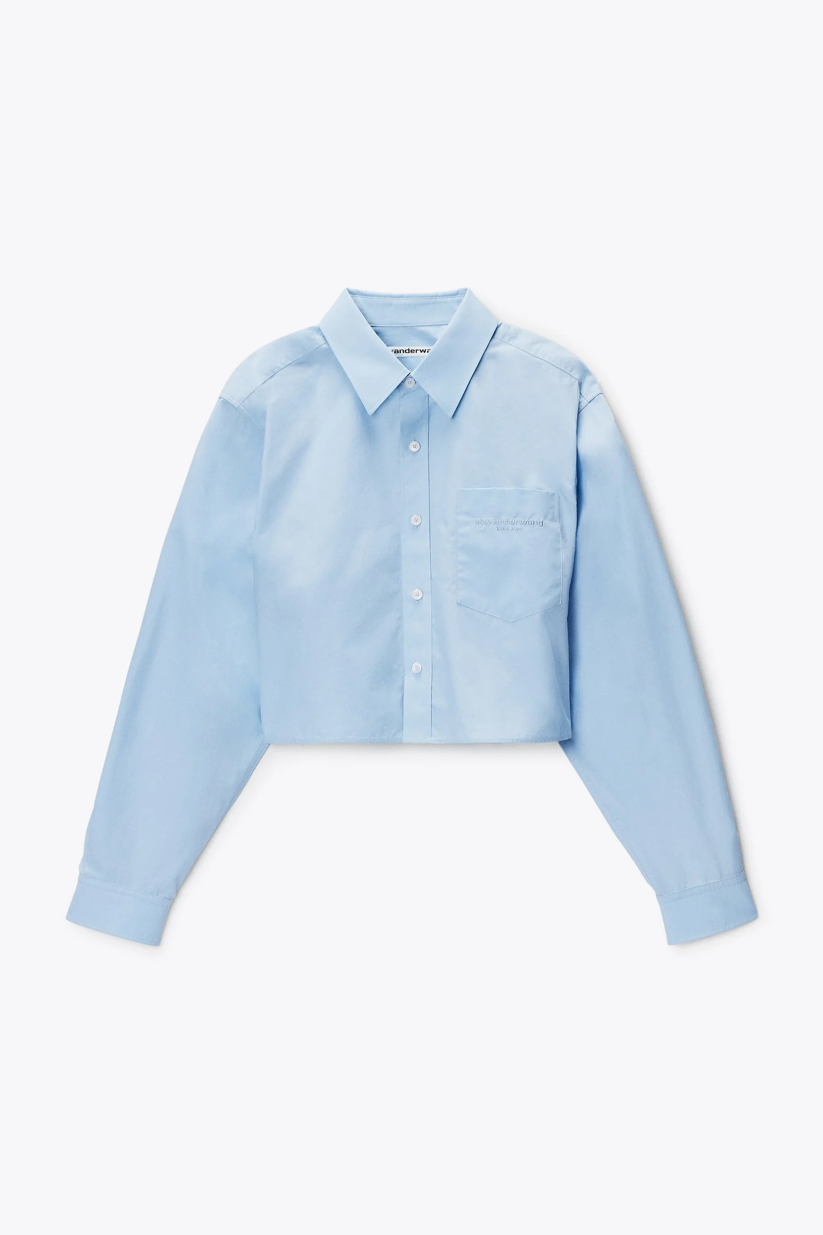 embroidered logo cropped shirt - 1