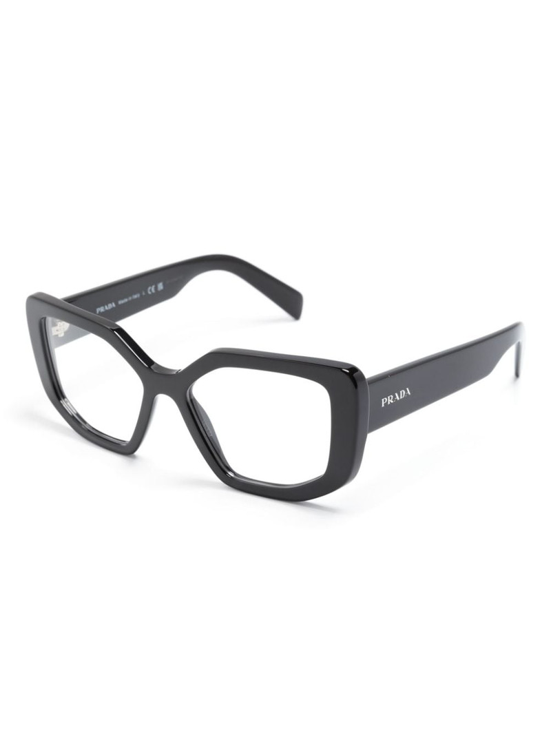 Prada geometric-frame logo glasses outlook