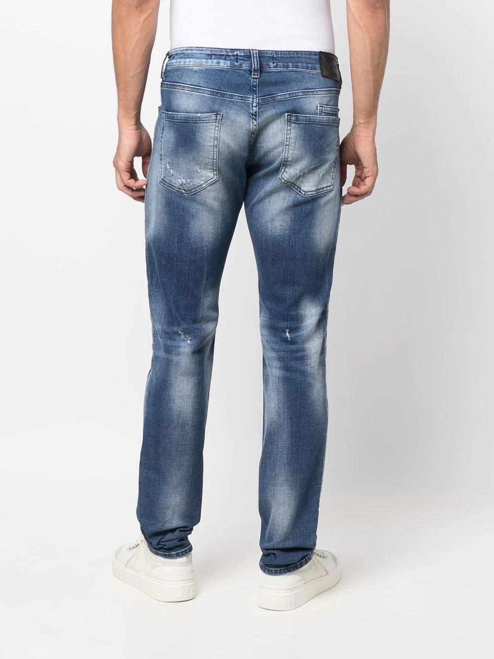 faded straight-leg jeans - 4