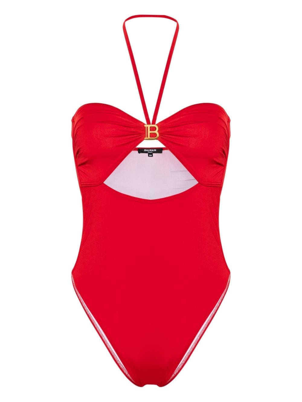 B-plaque halterneck swimsuit - 1