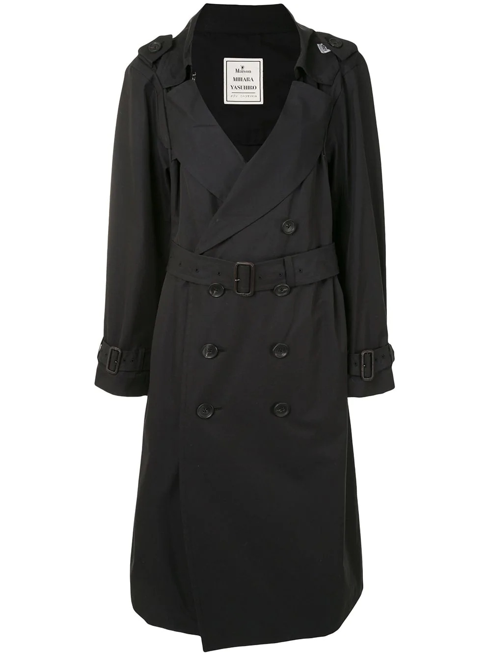 oversized belted waist trench coat - 1