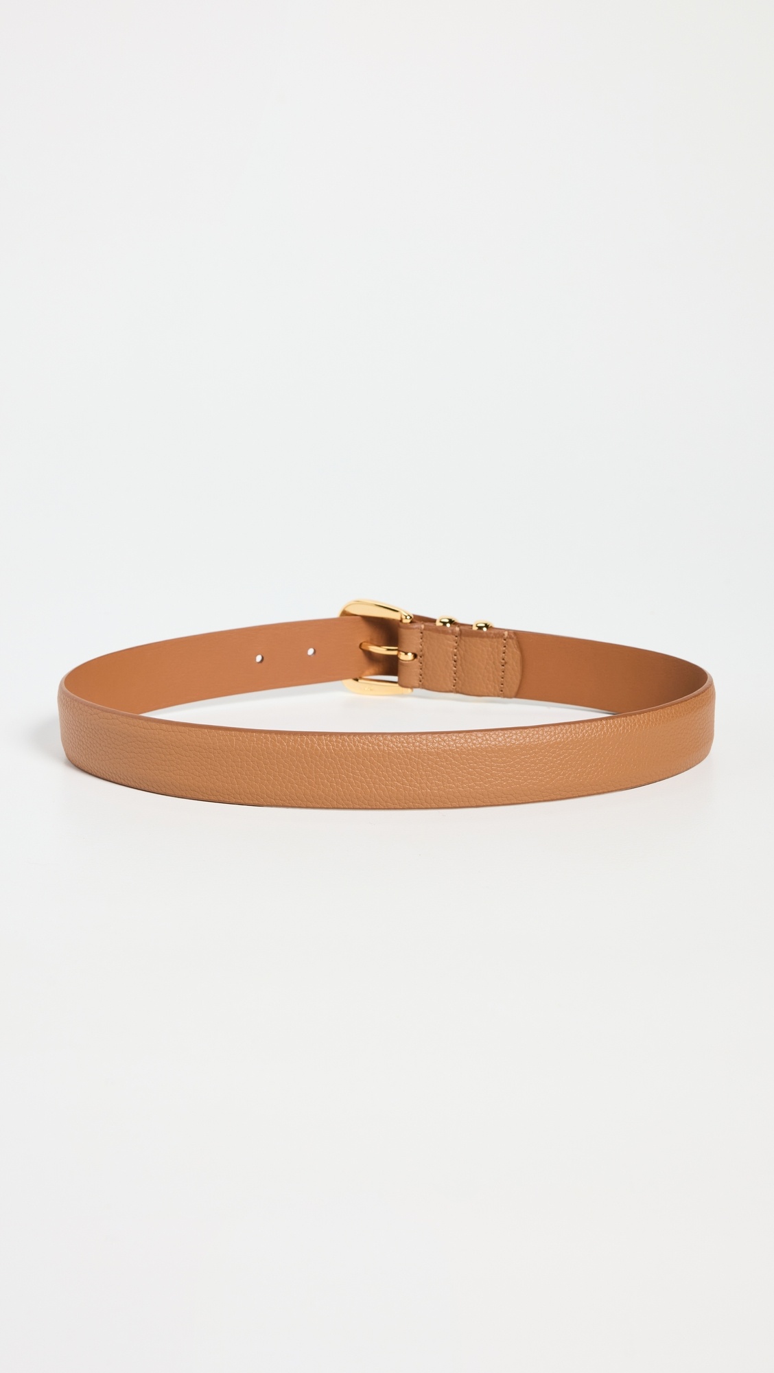 Narrow Calf Leather Double Fastener Belt - 3