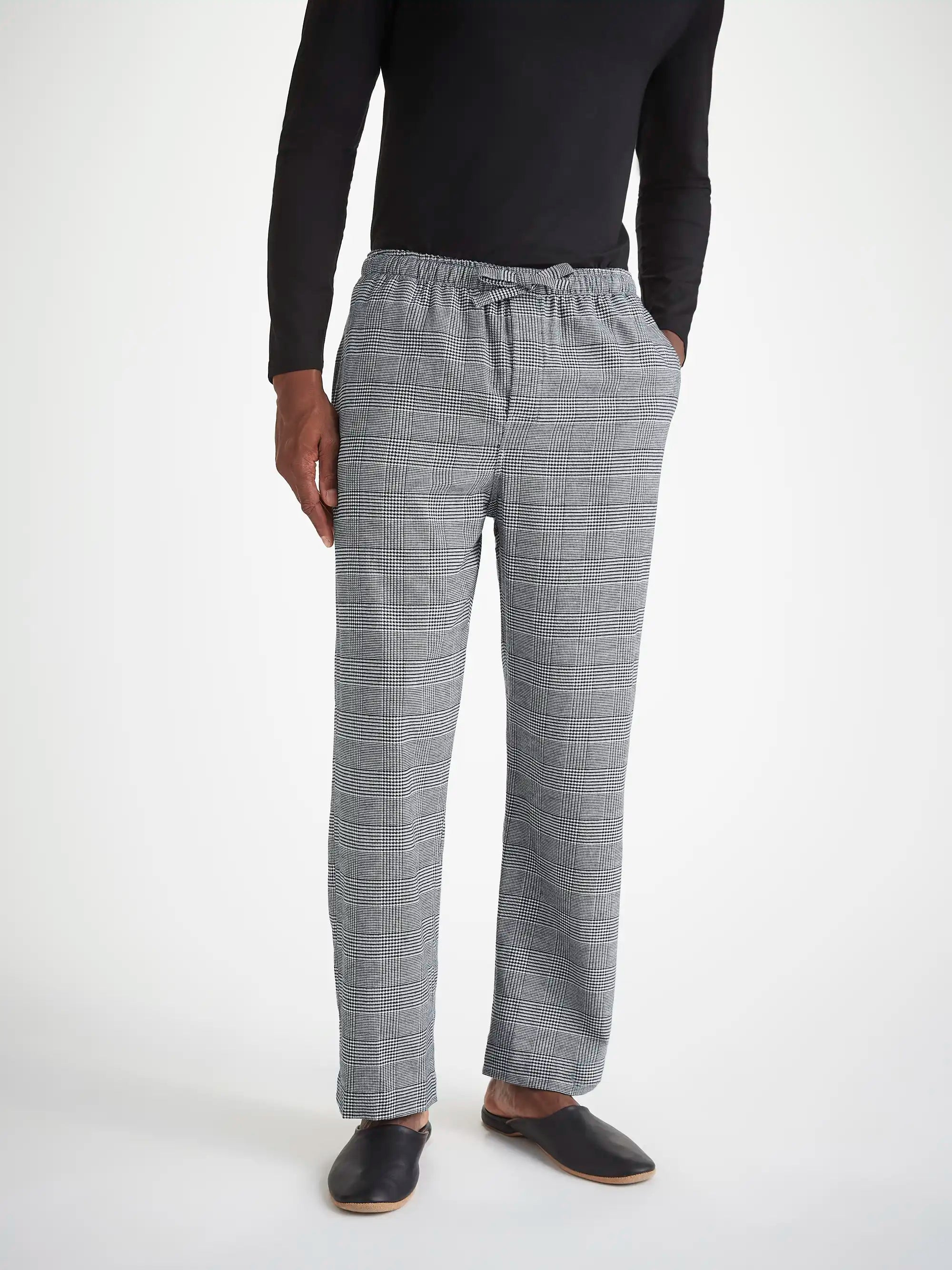 Men's Lounge Pants Kelburn 42 Brushed Cotton Black - 5