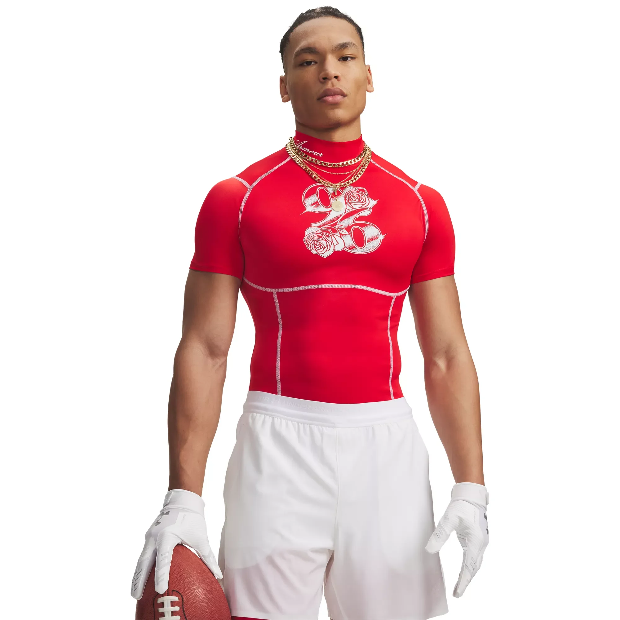 Under Armour Men's HeatGear Elite VDay Mock Neck Compression Shirt - 1
