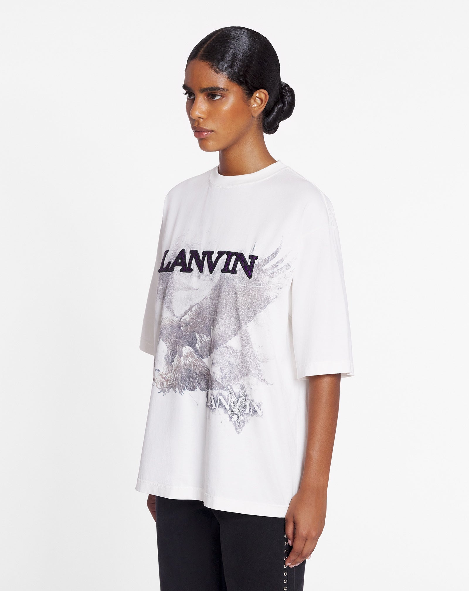 LANVIN X FUTURE UNISEX EAGLE PRINT LOOSE-FIT T-SHIRT - 3