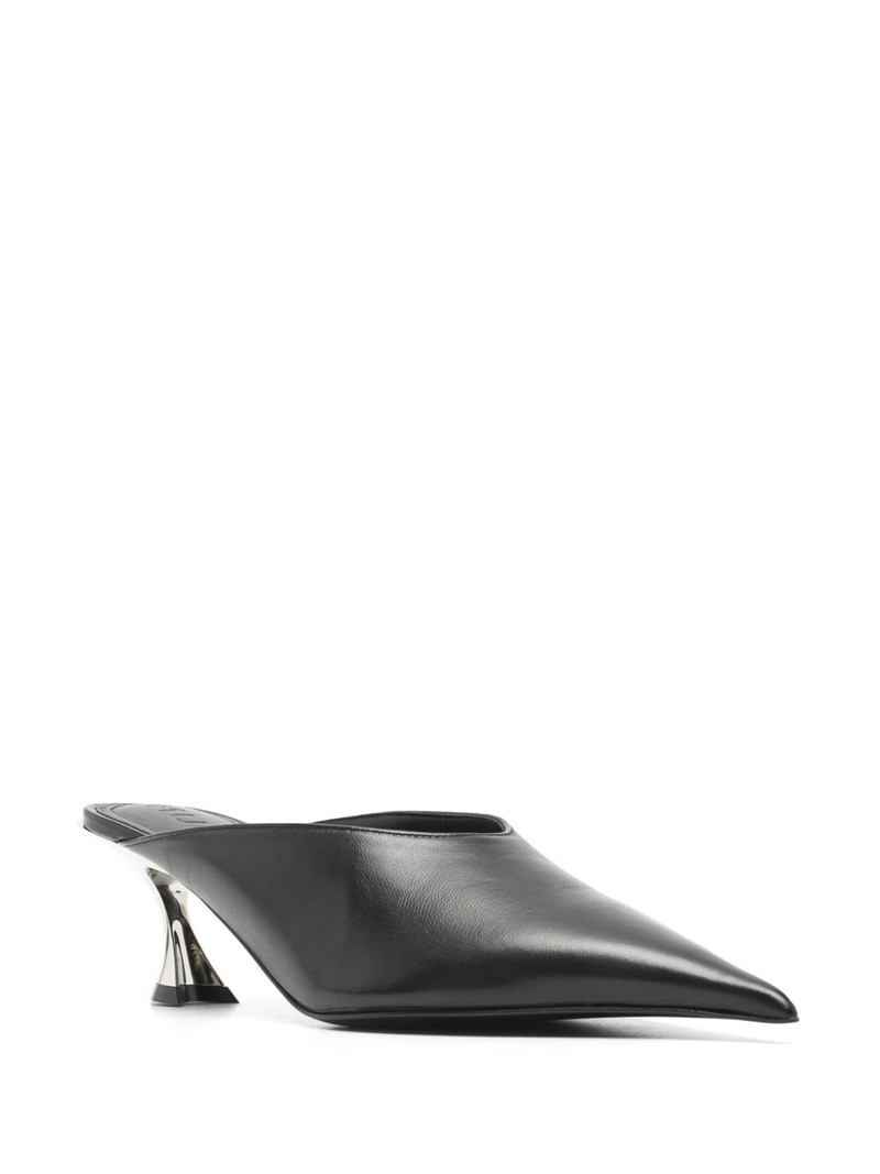 MUGLER 55mm leather mules outlook