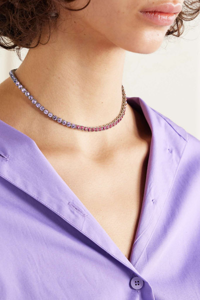 Amina Muaddi Silver-tone crystal necklace outlook