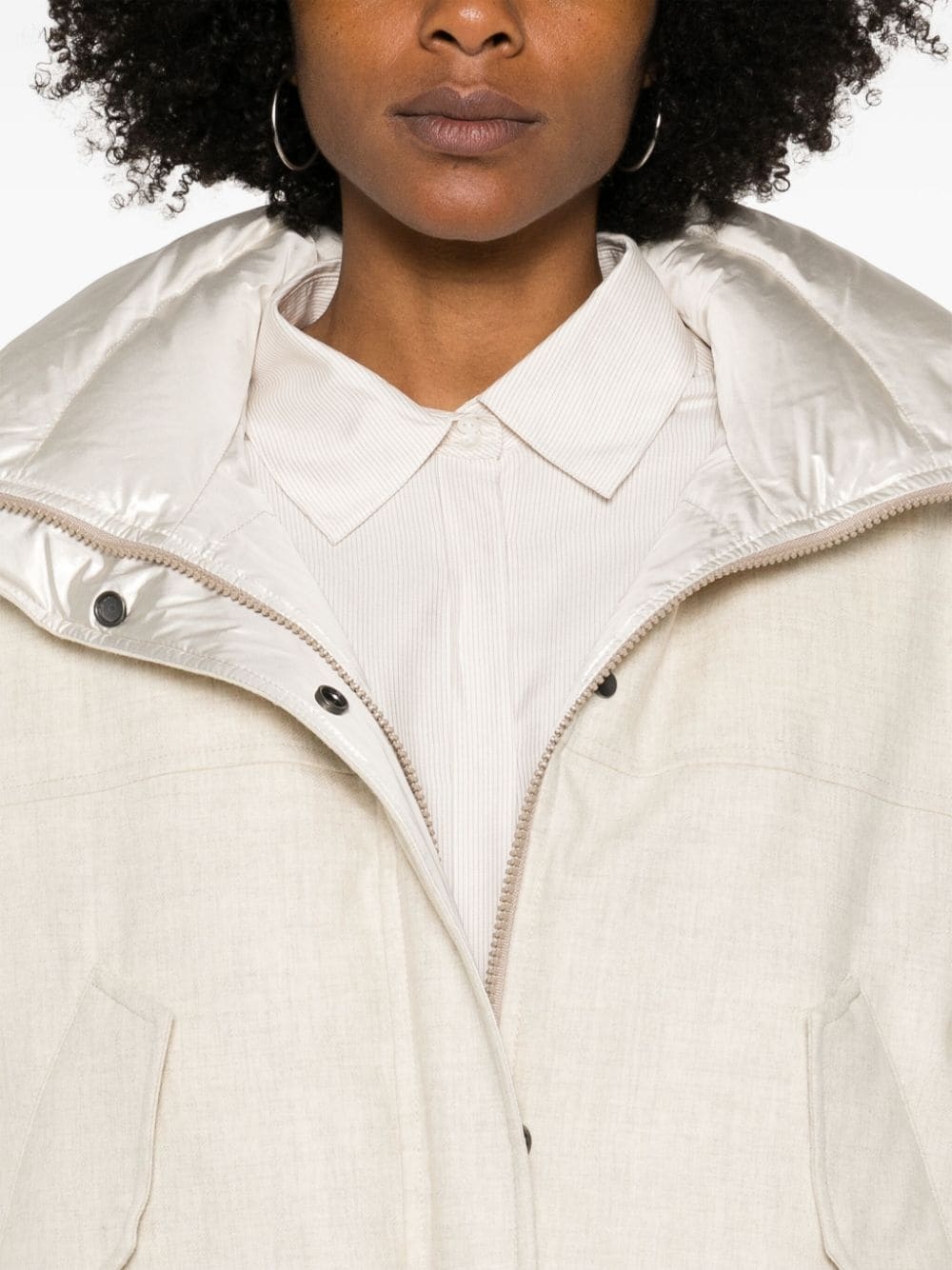 iridescent-effect down jacket - 6