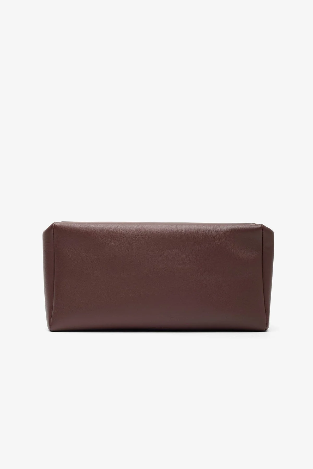 Squared compact brown leather clutch - 1