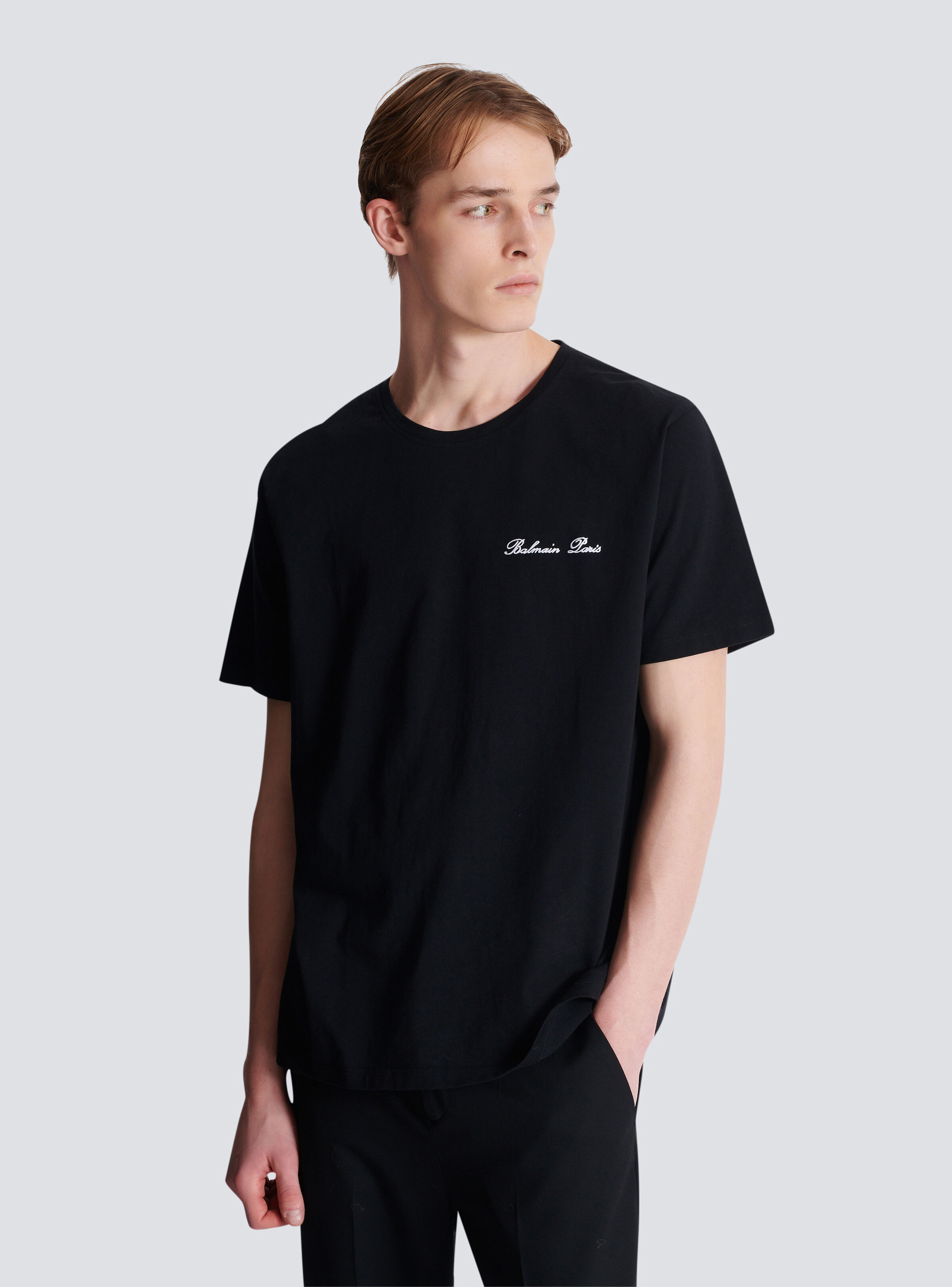 Embroidered Balmain Signature T-shirt - 6