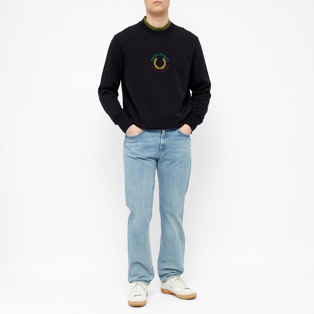 Fred Perry Authentic Embroidered Laurel Logo Crew Sweat - 5