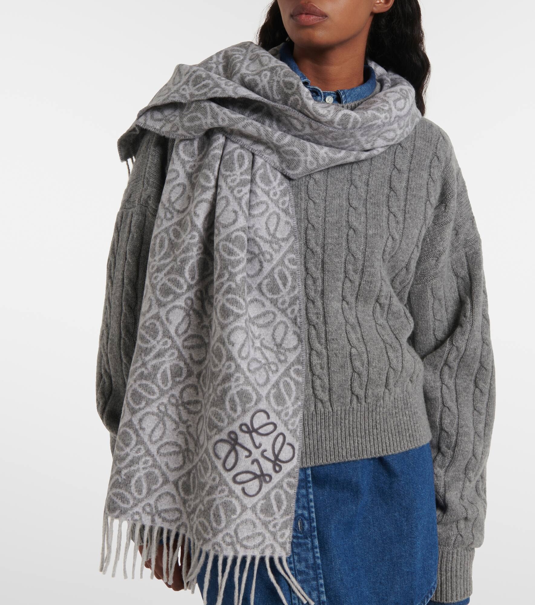 Anagram wool and cashmere scarf - 2