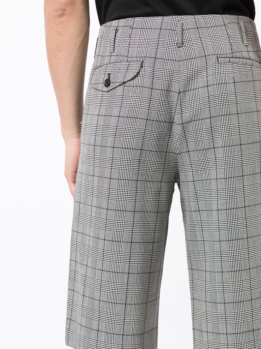 tailored check wool shorts - 5