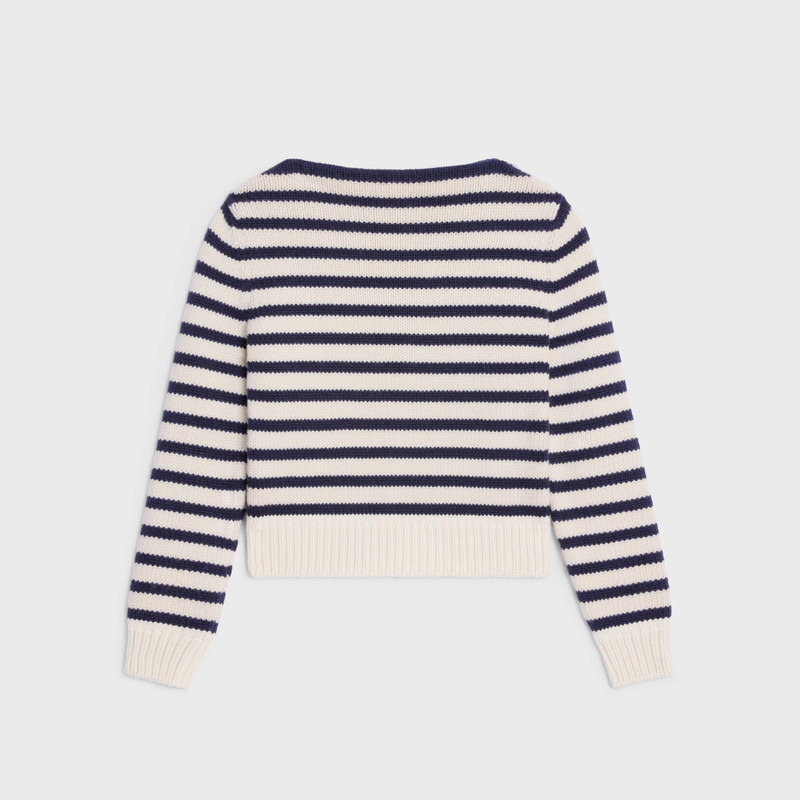 CELINE boat neck marinière sweater in cashmere outlook