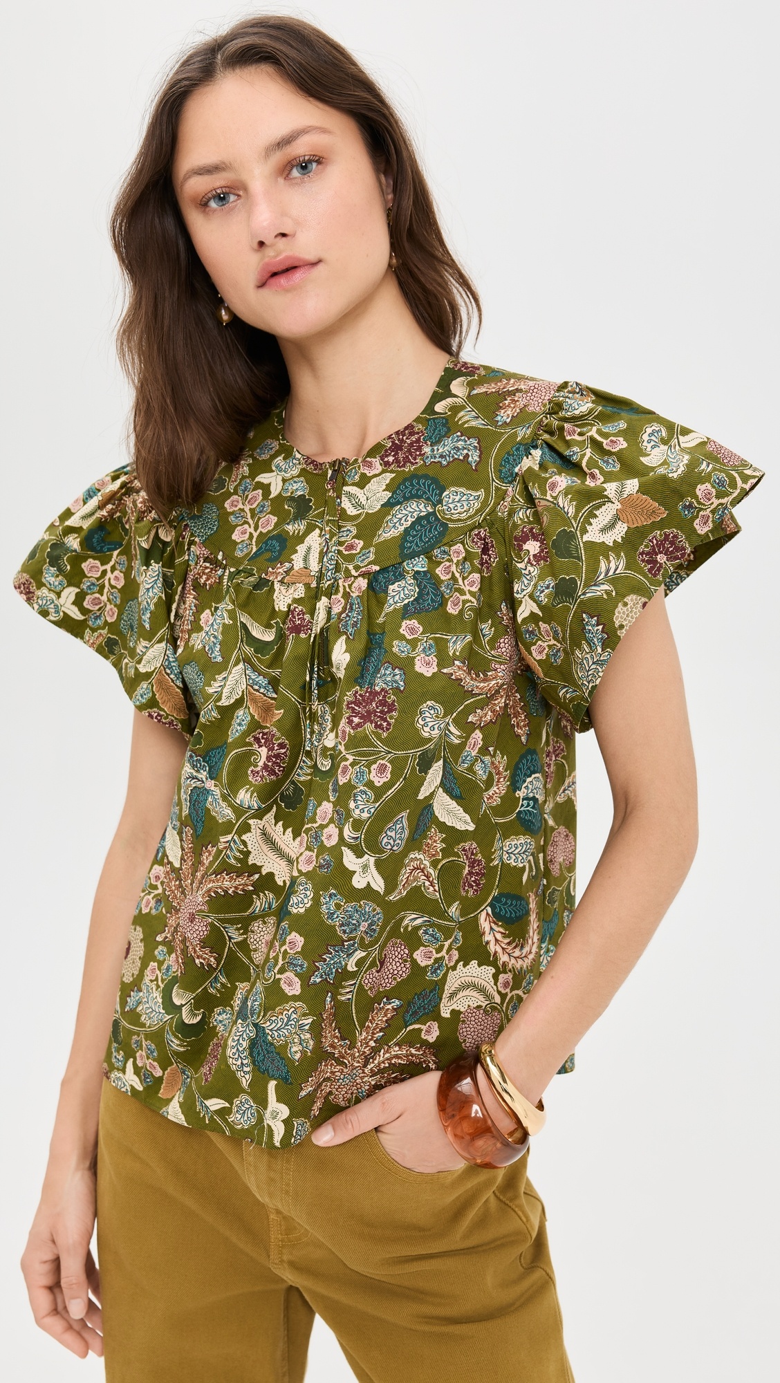 Perline Flutter Sleeve Blouse - 6