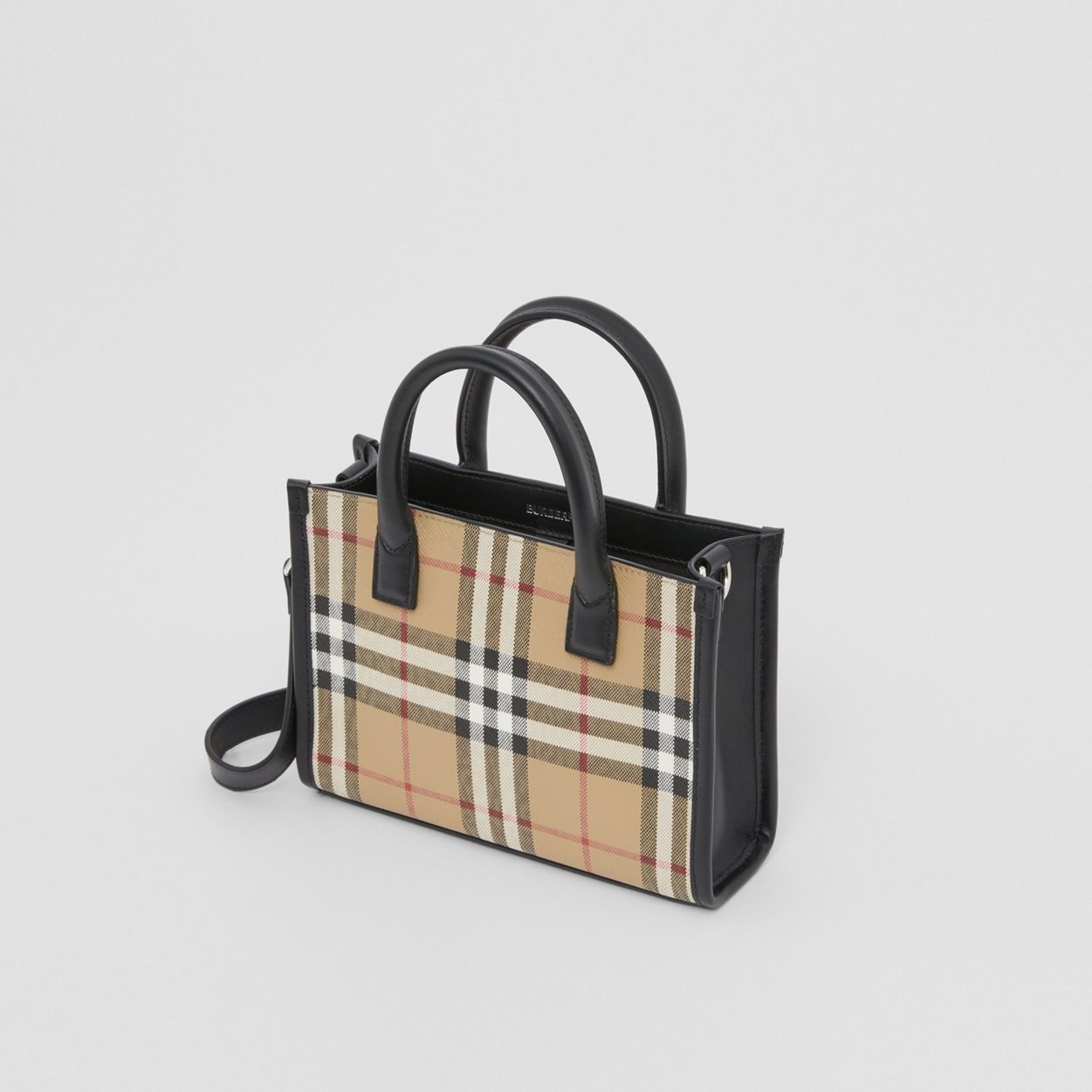 Mini Vintage Check and Leather Tote - 3