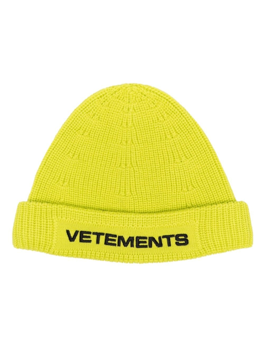 logo embroidered beanie hat - 1