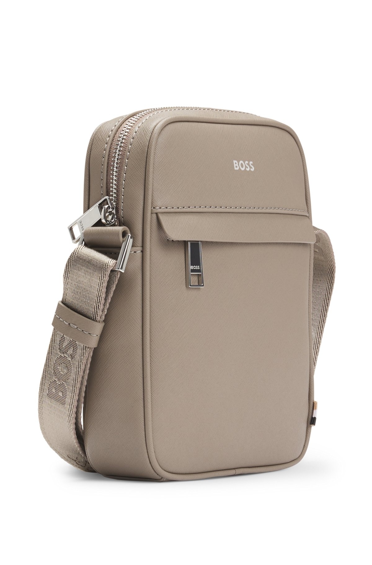 REPORTER BAG WITH SIGNATURE STRIPE AND LOGO DETAIL - 3