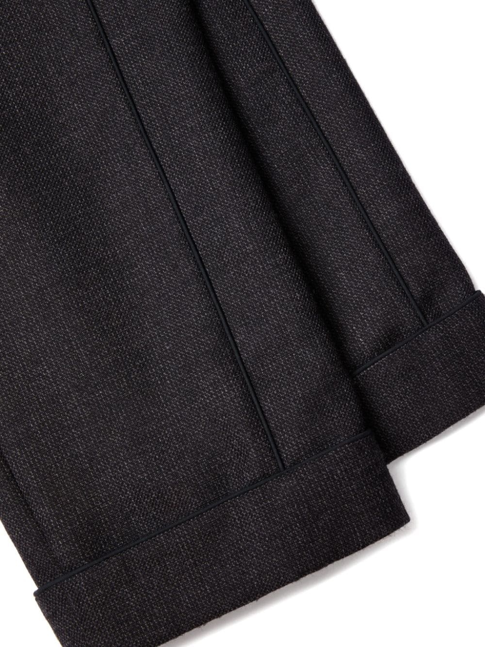 elasticated-waist straight-leg trousers - 3