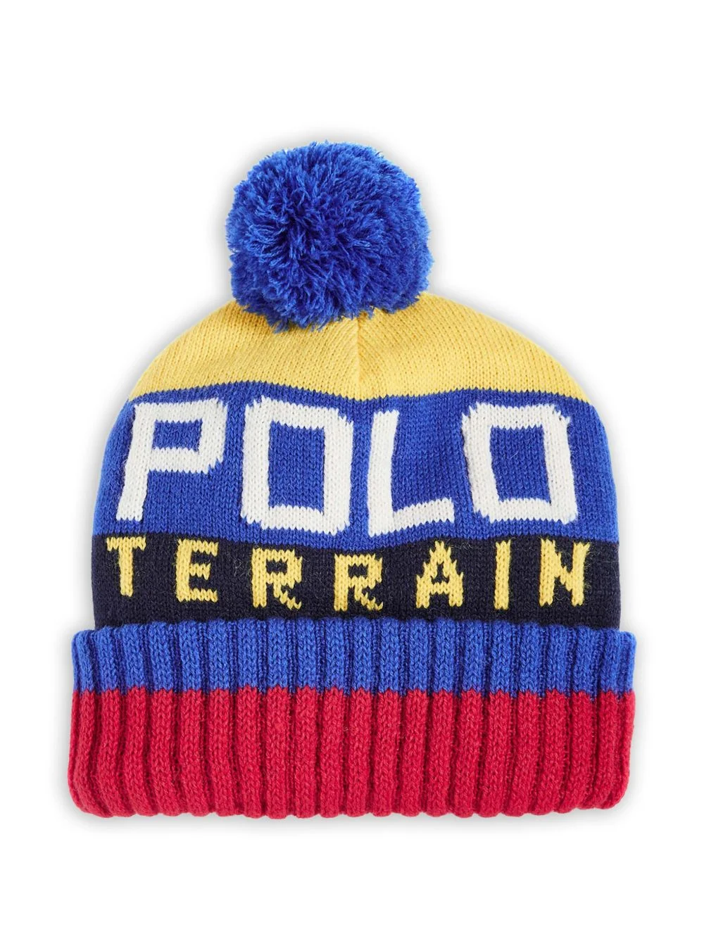 Terrain striped pom-pom beanie hat - 1