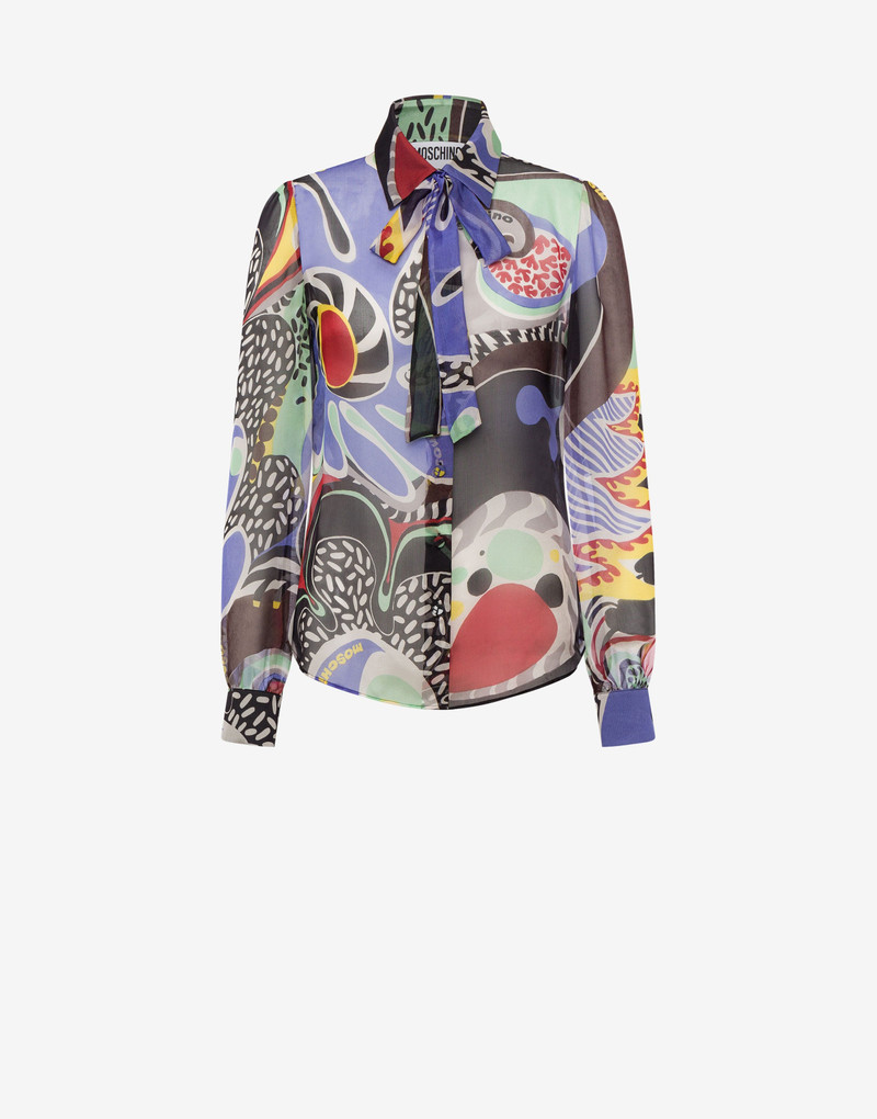 PSYCHEDELIC PRINT CHIFFON SHIRT 1