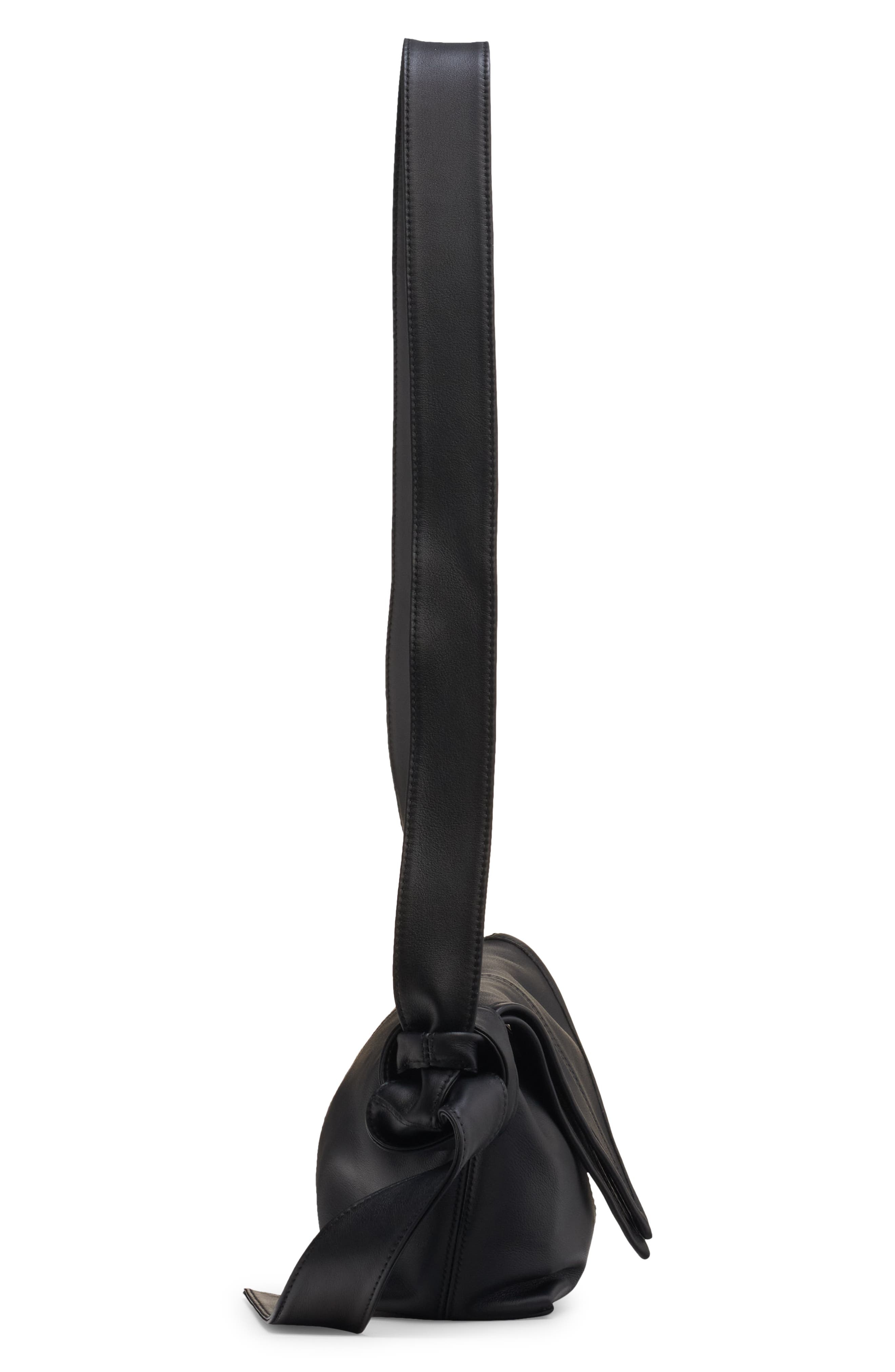Bottega Veneta Baby Sawyer Leather Hobo Bag in 8803 Black-Silver at Nordstrom - 5