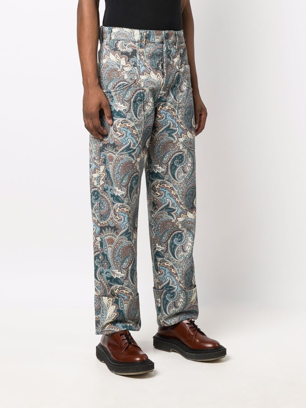 paisley-print straight-leg jeans - 3