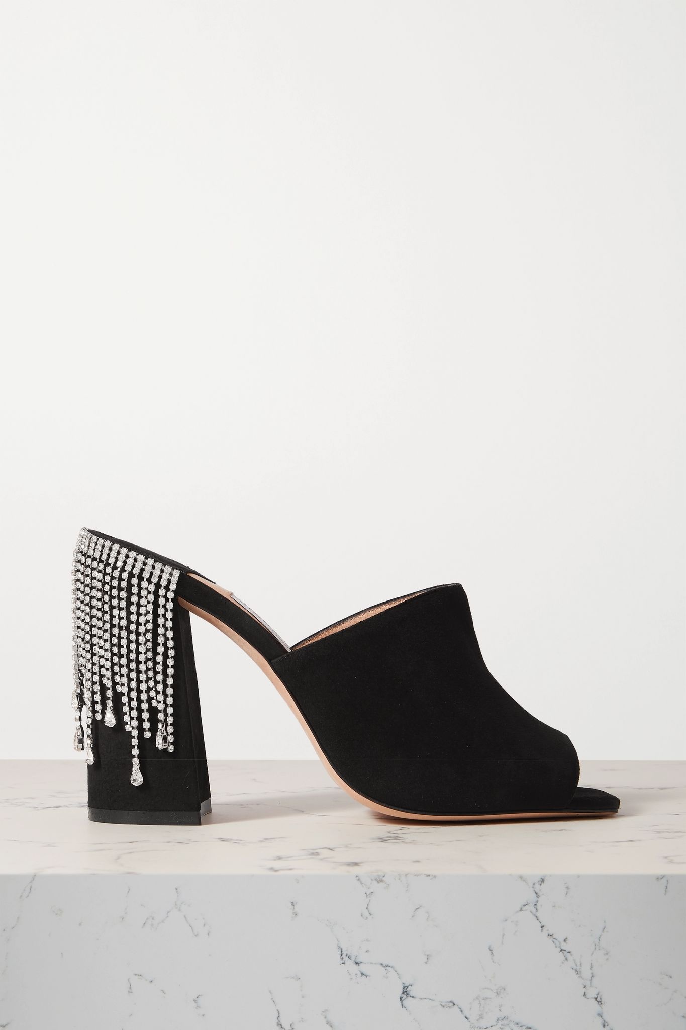 Baia 100 crystal-embellished suede mules - 1