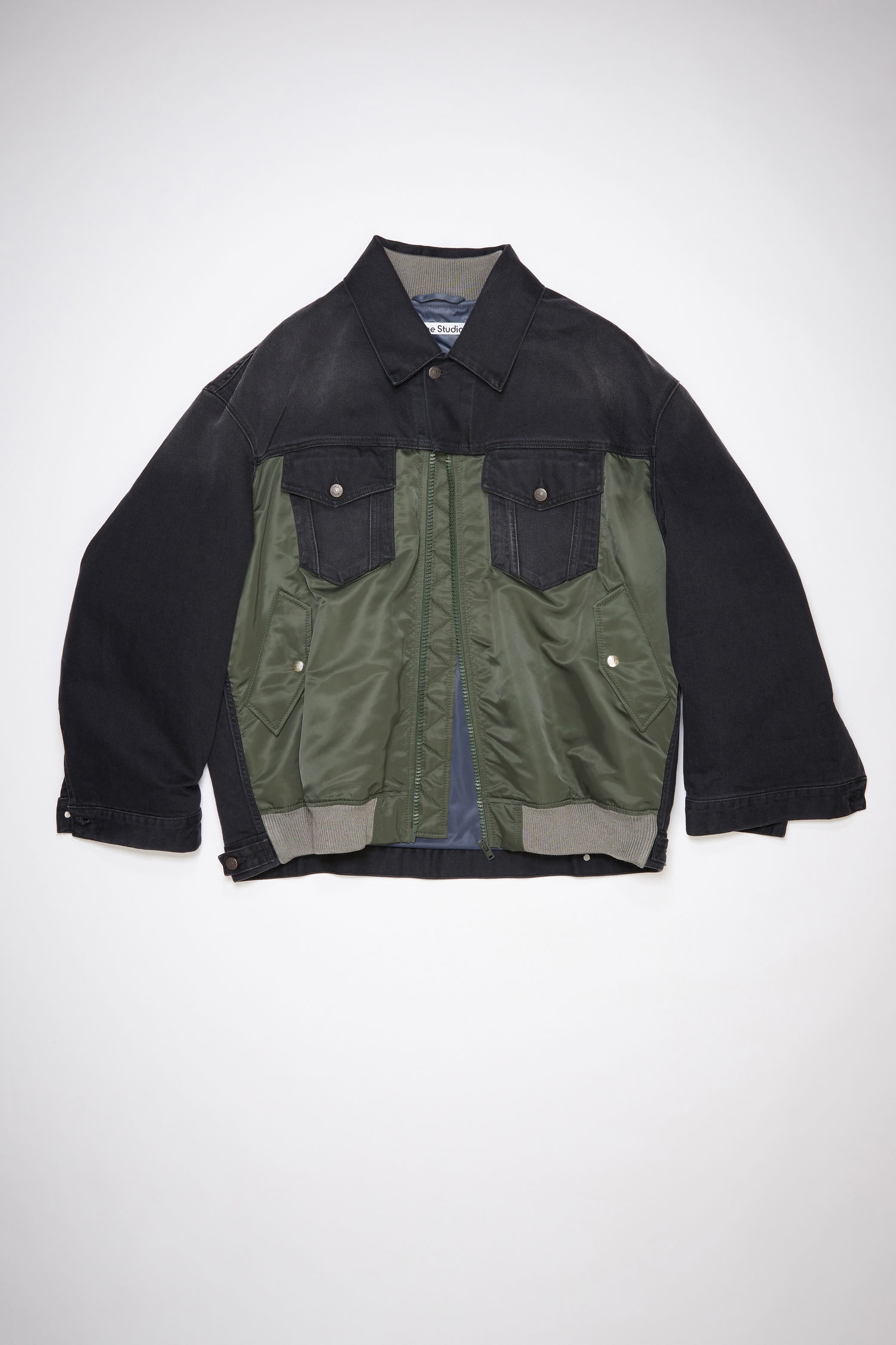 Hybrid bomber jacket - Forest green - 1