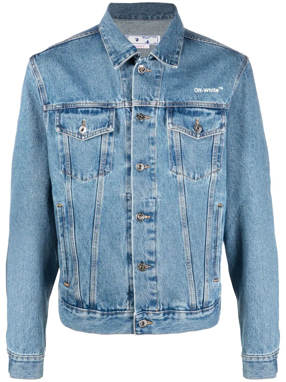 Diag-stripe denim jacket - 1