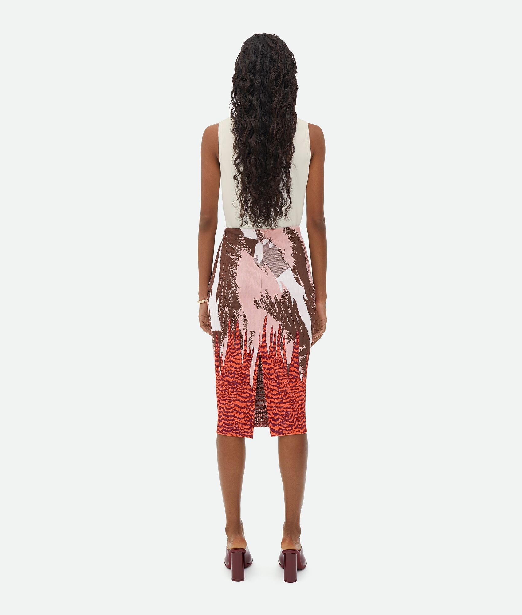Graphic Viscose Jacquard Midi Skirt - 3