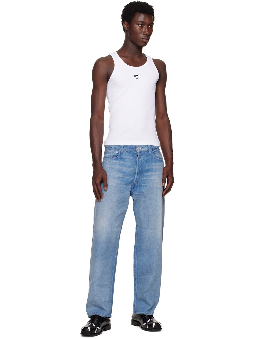 White Organic Cotton Rib Tank Top - 4