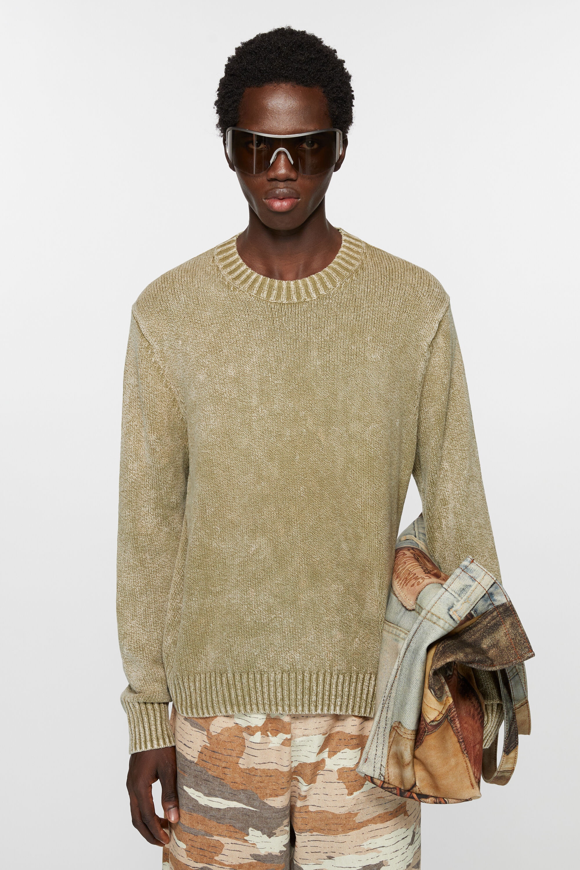 Acid wash jumper - Olive green - 2