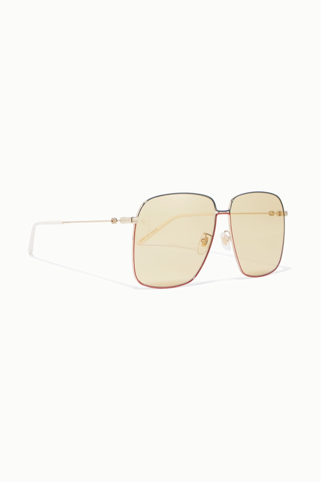 Oversized square-frame gold-tone sunglasses - 2