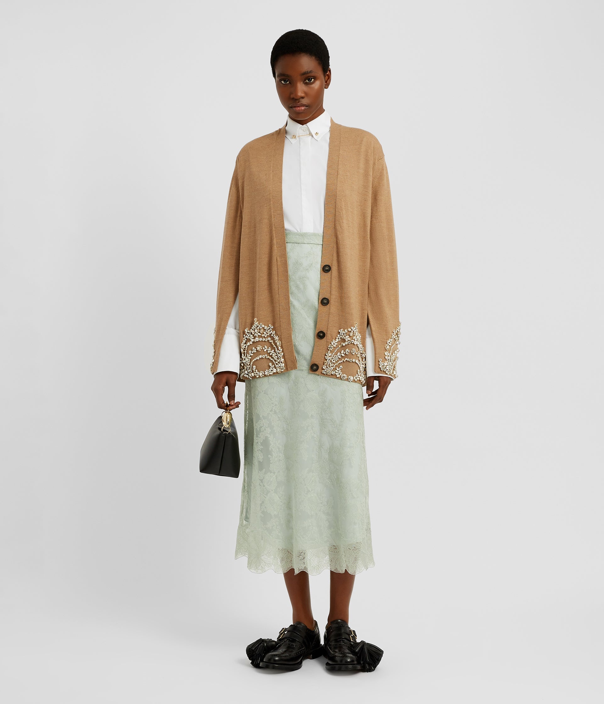 FINE MERINO CRYSTAL EMBROIDERED CARDIGAN - 7