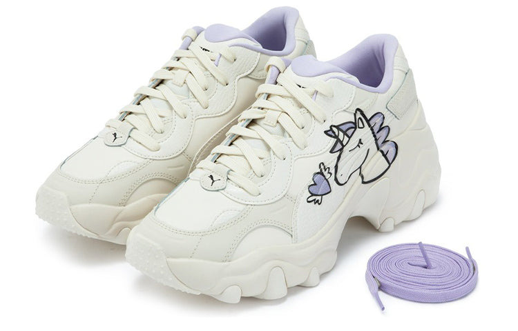 (WMNS) PUMA Pulsar Wedge 'White Purple' 386654-01 - 3