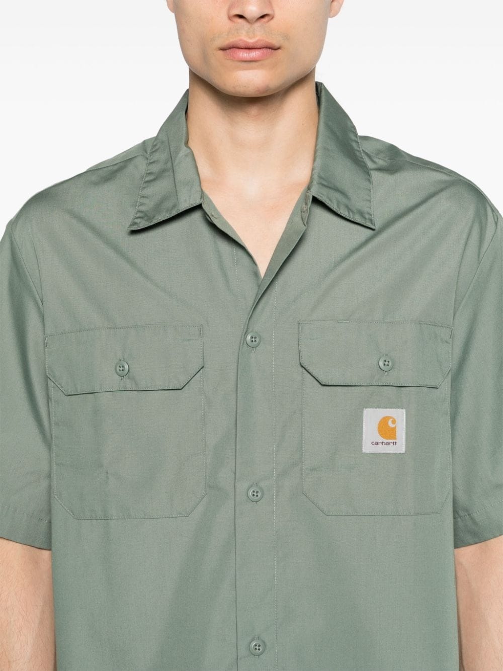 Craft logo-patch shirt - 5