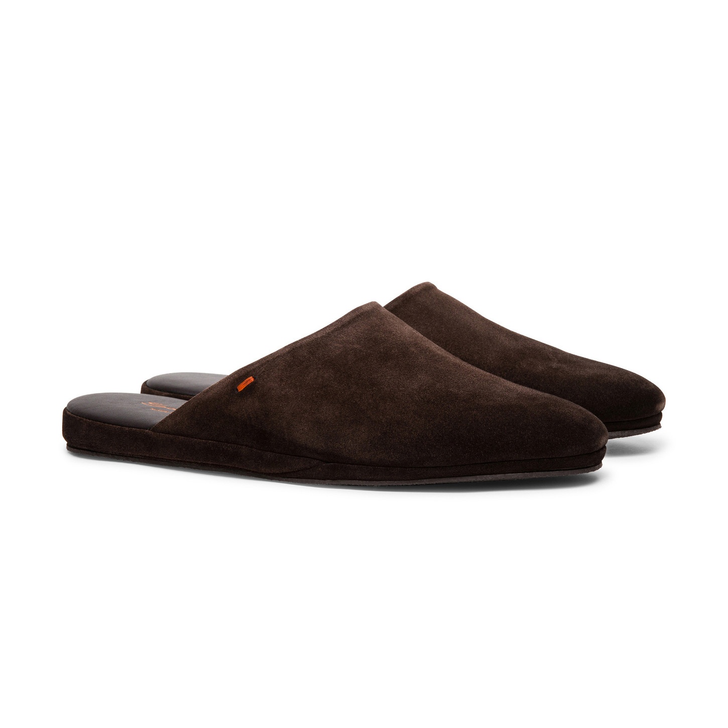 Men's brown leather slipper - 2