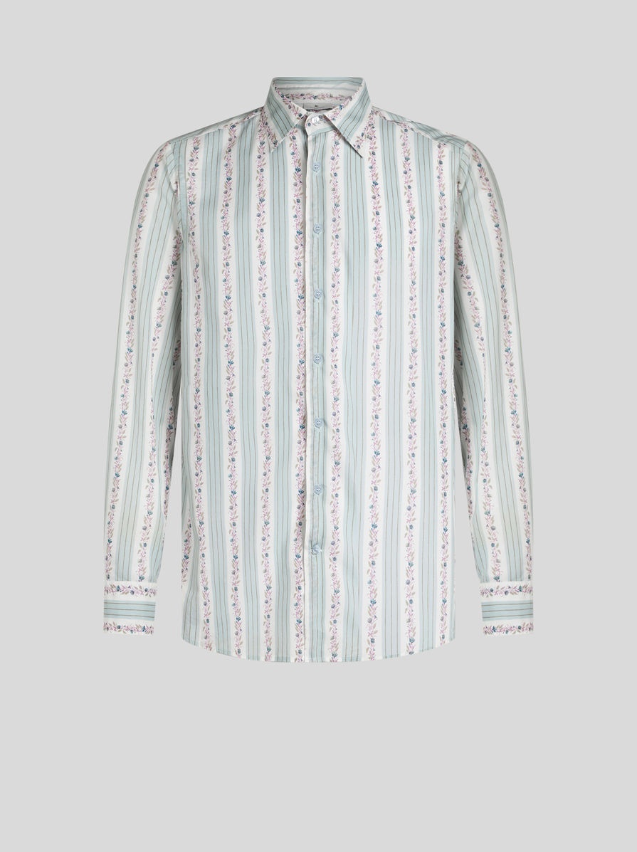 STRIPED SHIRT WITH FLOWERS - 1