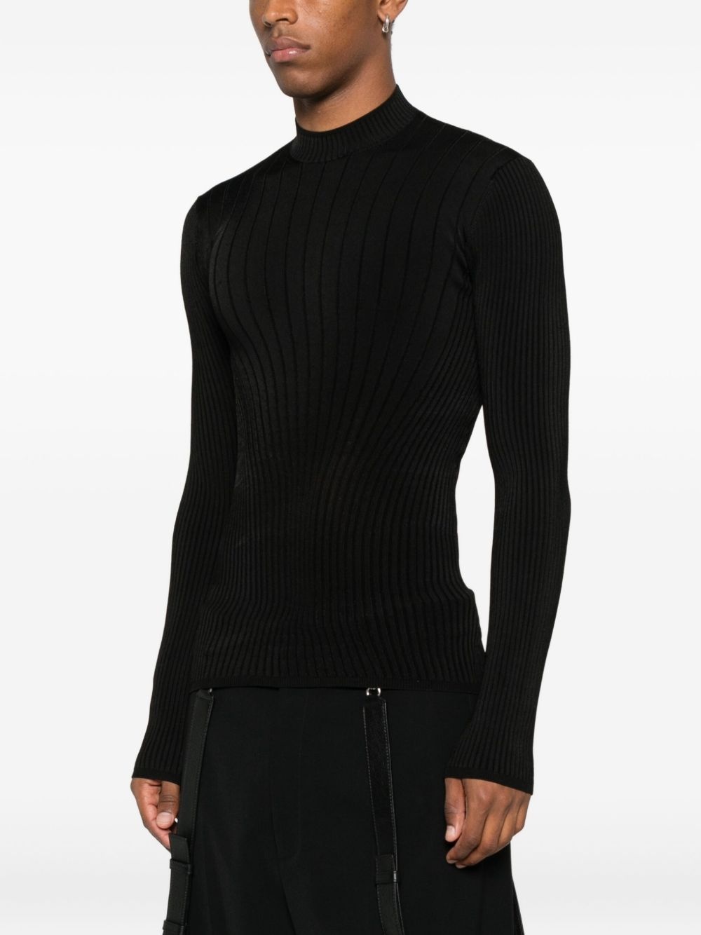 ribbed high-neck sweater - 3