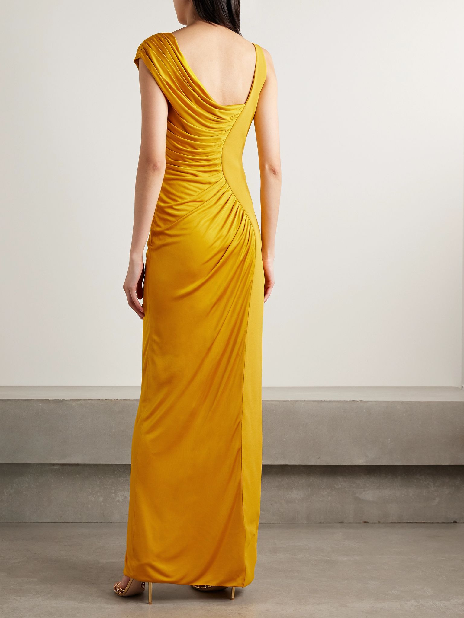 Embellished crepe and pleated satin gown Marigold - 3