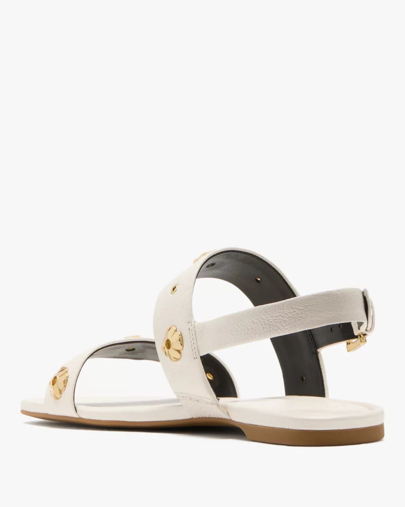 Spade Flower Stud Flat Sandals 4