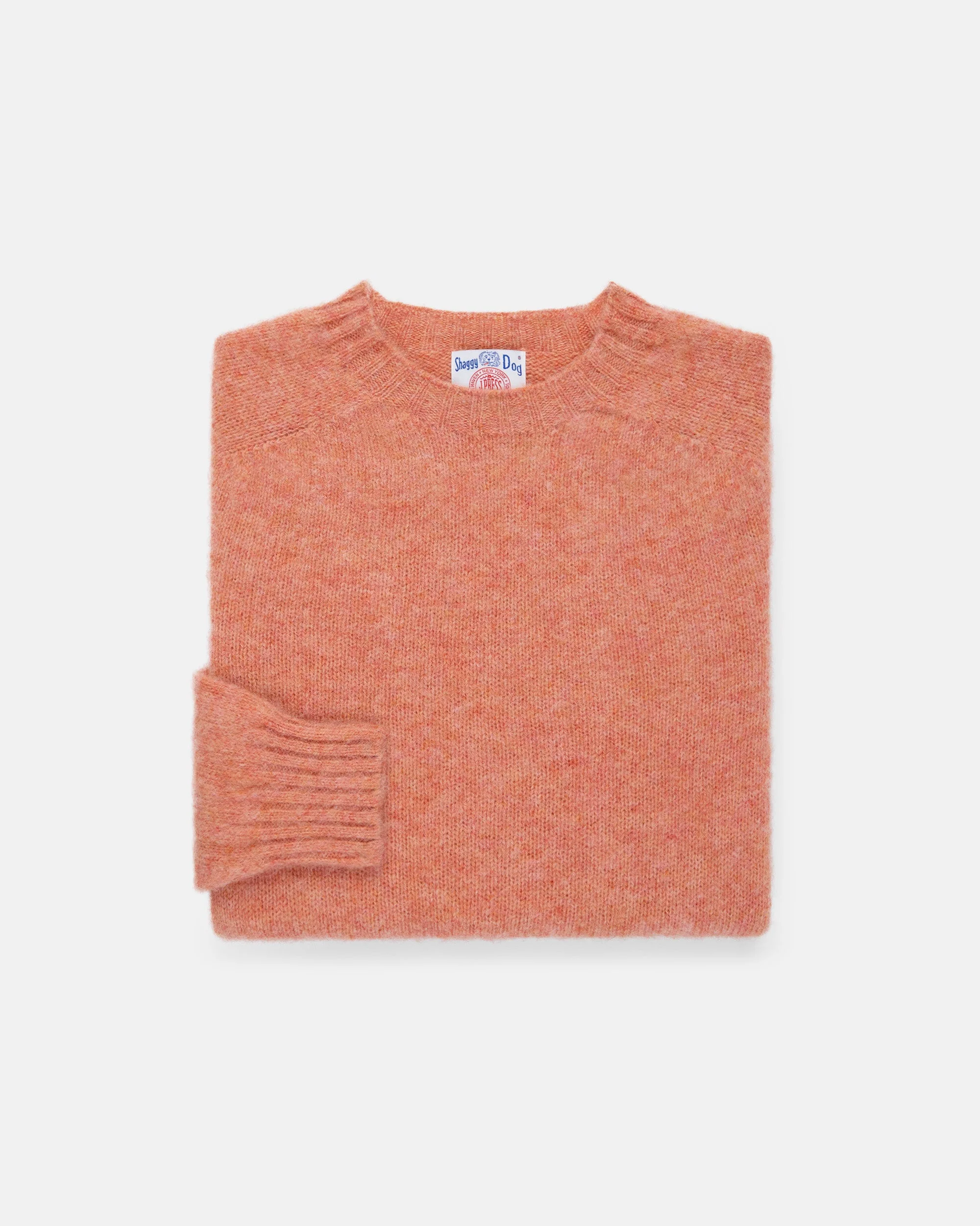 MADE-IN-SCOTLAND PINK & ORANGE MIX SHAGGY DOG SWEATER - TRIM FIT - 1