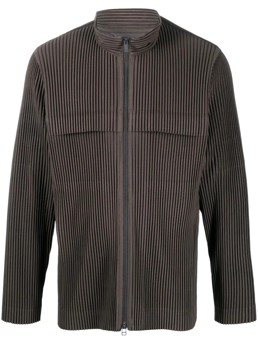 pleated zip-up jacket - 1