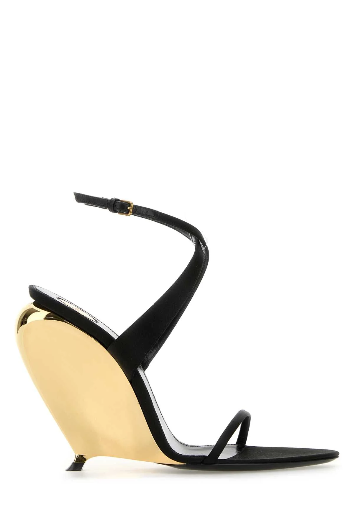 Saint Laurent Women Black Crepe Tallulah Wedges - 1