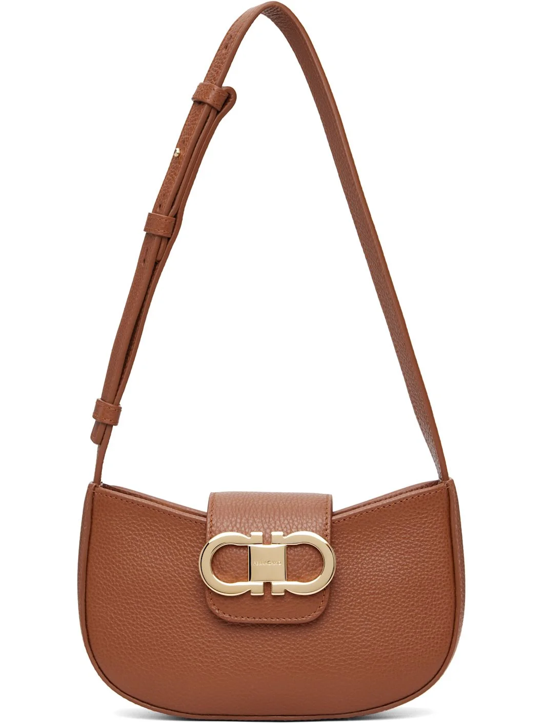 Tan Double Gancini Mini Shoulder Bag - 1