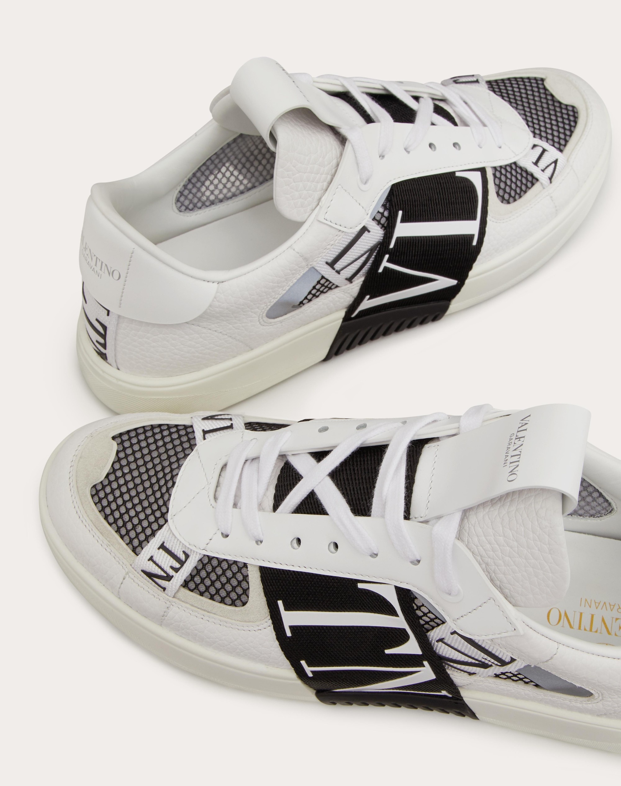 VL7N LOW-TOP SNEAKERS IN CALFSKIN AND MESH FABRIC WITH BANDS - 5